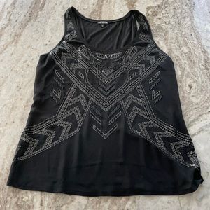 Black, sequin detail Express top